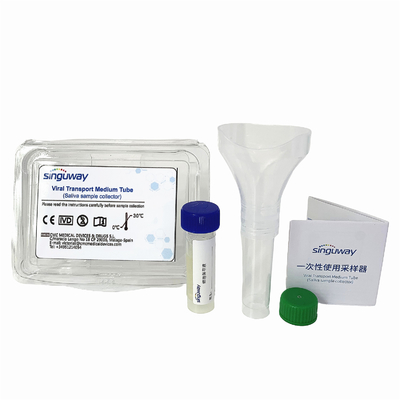 کیت نمونه برداری ویروس یکبار مصرف جمع آوری کننده بزاق کلاس I ISO13485 با قیف 10 میلی لیتری